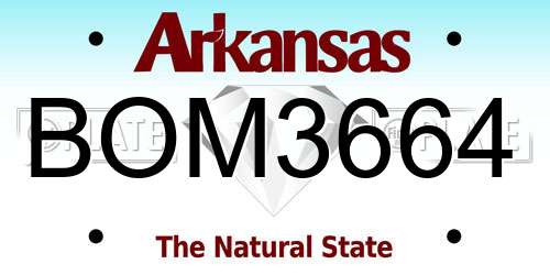 BOM3664 Arkansas License Plate