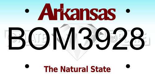 BOM3928 Arkansas License Plate