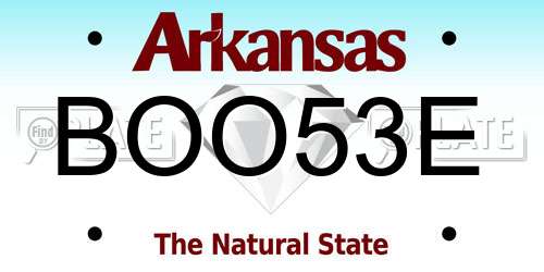 BOO53E Arkansas License Plate