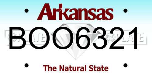 BOO6321 Arkansas License Plate