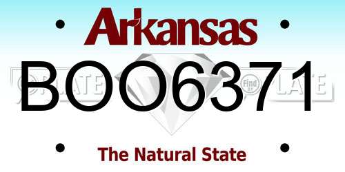 BOO6371 Arkansas License Plate