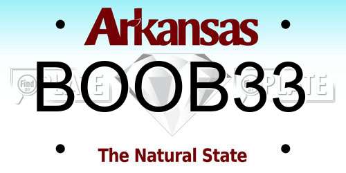 BOOB33 Arkansas License Plate
