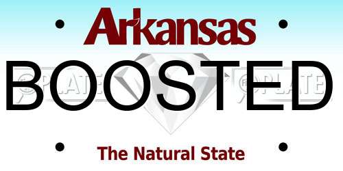 BOOSTED Arkansas License Plate