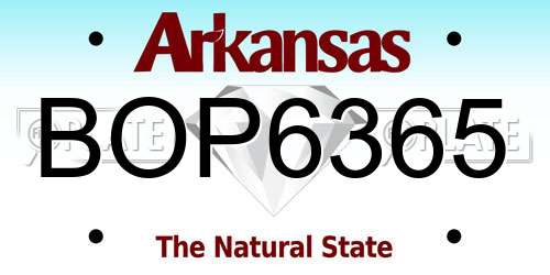 BOP6365 Arkansas License Plate