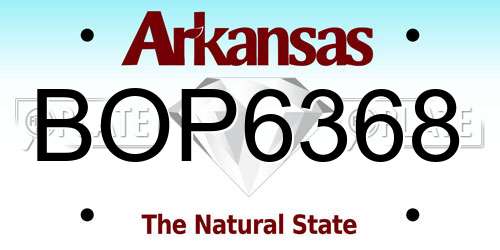 BOP6368 Arkansas License Plate