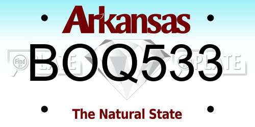 BOQ533 Arkansas License Plate