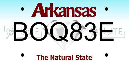 BOQ83E Arkansas License Plate