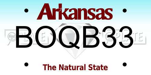BOQB33 Arkansas License Plate