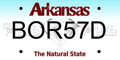 BOR57D Arkansas License Plate