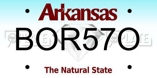 BOR57O Arkansas License Plate