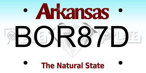 BOR87D Arkansas License Plate