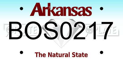 BOS0217 Arkansas License Plate