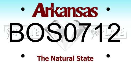 BOS0712 Arkansas License Plate