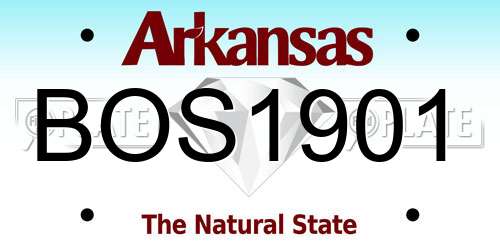 BOS1901 Arkansas License Plate