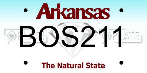 BOS211 Arkansas License Plate