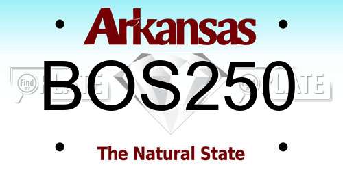 BOS250 Arkansas License Plate
