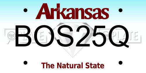 BOS25Q Arkansas License Plate