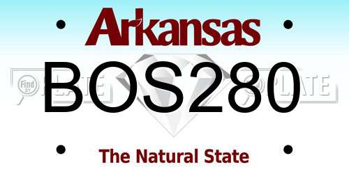 BOS280 Arkansas License Plate