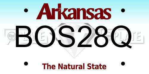 BOS28Q Arkansas License Plate