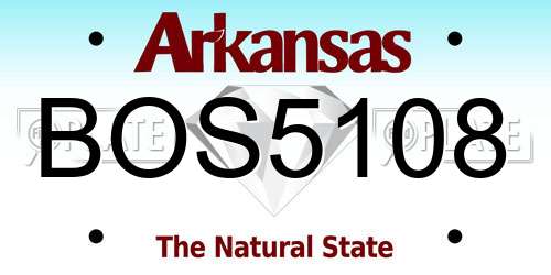 BOS5108 Arkansas License Plate