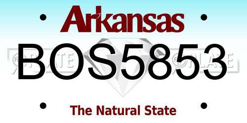 BOS5853 Arkansas License Plate