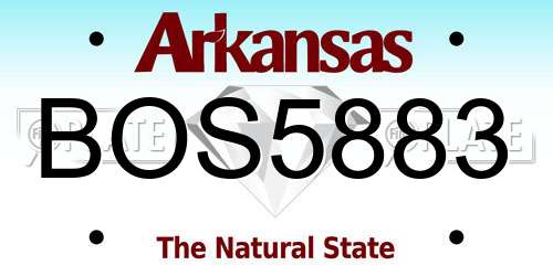 BOS5883 Arkansas License Plate