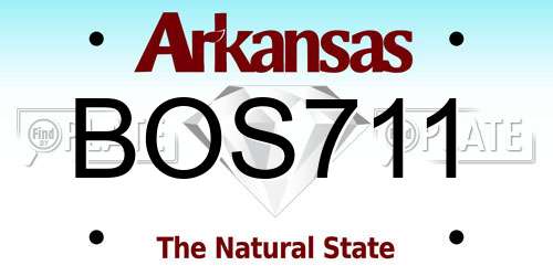 BOS711 Arkansas License Plate