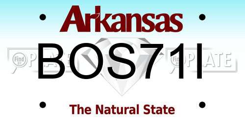 BOS71I Arkansas License Plate