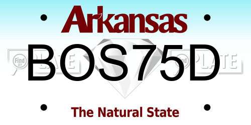 BOS75D Arkansas License Plate