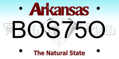 BOS75O Arkansas License Plate