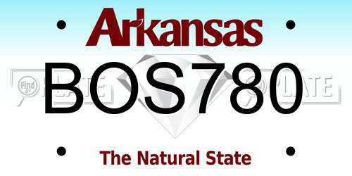 BOS780 Arkansas License Plate