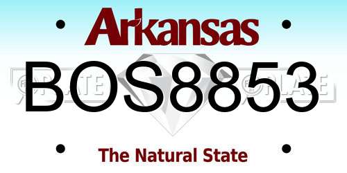 BOS8853 Arkansas License Plate