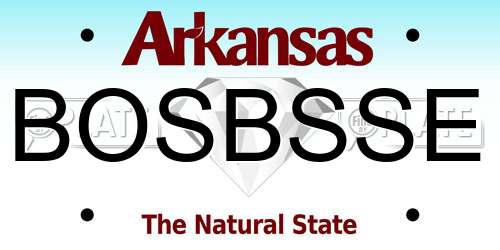 BOSBSSE Arkansas License Plate