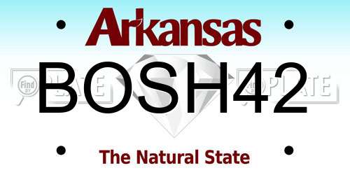 BOSH42 Arkansas License Plate