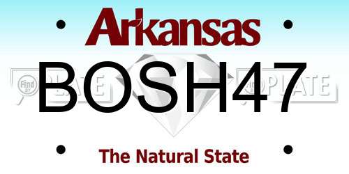 BOSH47 Arkansas License Plate