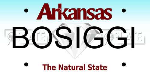 BOSIGGI Arkansas License Plate