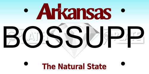 BOSSUPP Arkansas License Plate