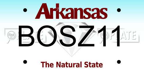 BOSZ11 Arkansas License Plate