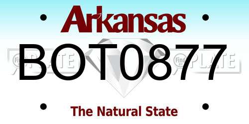 BOT0877 Arkansas License Plate