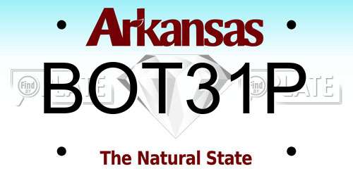 BOT31P Arkansas License Plate