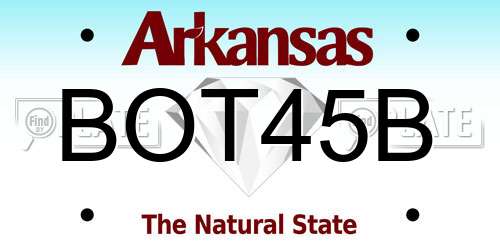 BOT45B Arkansas License Plate