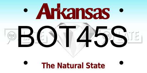 BOT45S Arkansas License Plate