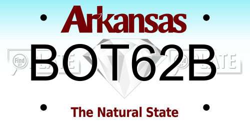 BOT62B Arkansas License Plate