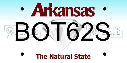 BOT62S Arkansas License Plate