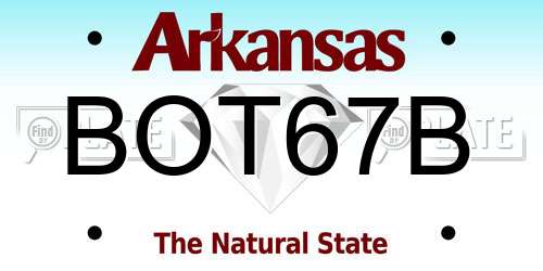 BOT67B Arkansas License Plate