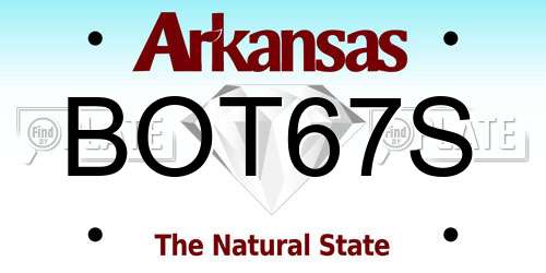 BOT67S Arkansas License Plate