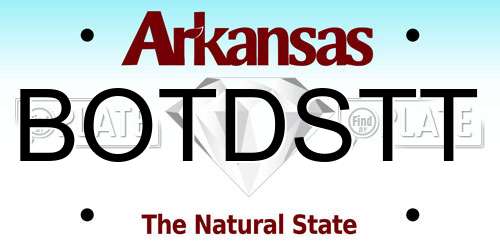 BOTDSTT Arkansas License Plate