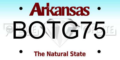 BOTG75 Arkansas License Plate