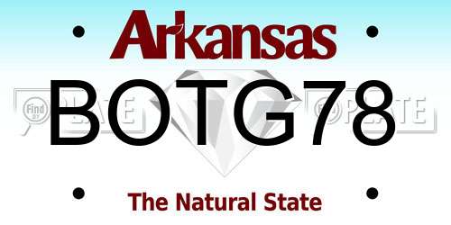BOTG78 Arkansas License Plate
