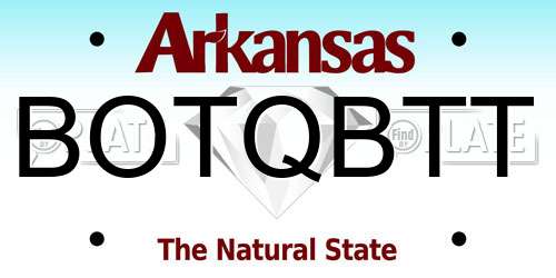 BOTQBTT Arkansas License Plate